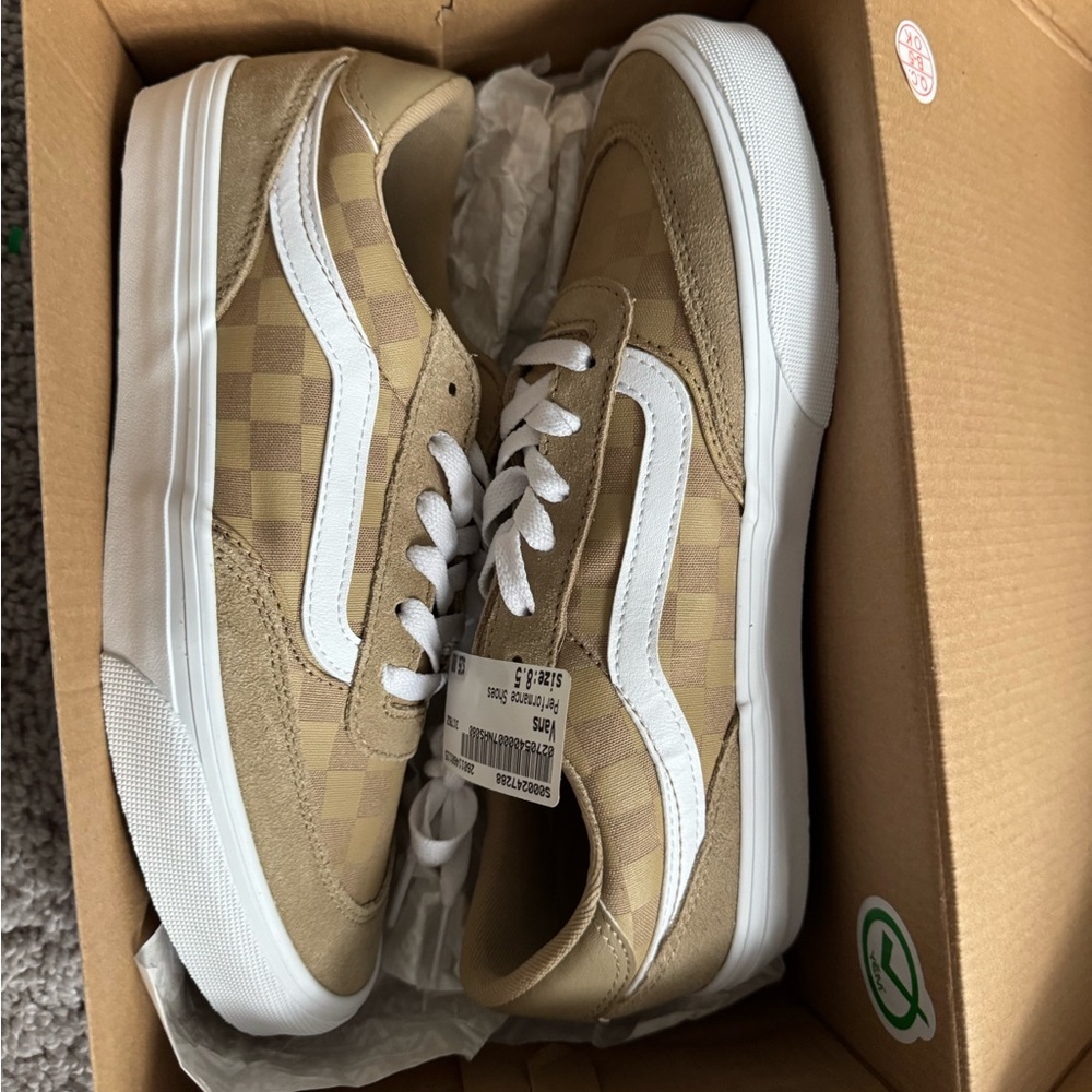 Vans Tan Checkerboard Women’s Shoes - Picture 6 of 6